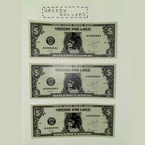 ariana grande DWT greedy dollar bills